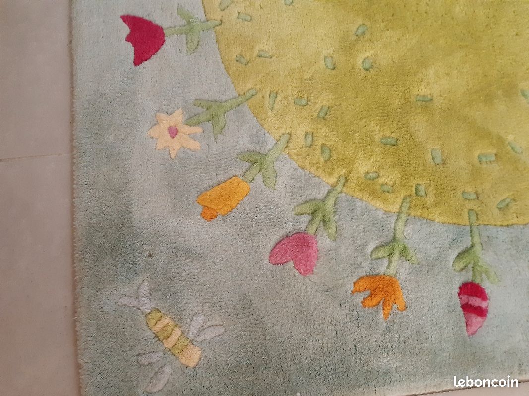 Tapis épais 100% laine 150x150 idéal chambre d'enfant (image 3)