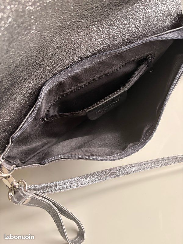 Pochette sac à main argentée neuve (image 5)