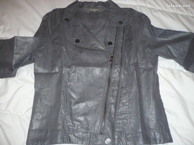 Veste lin grise forme perfecto FLEUR DE SEL T38 neuve (image 5)