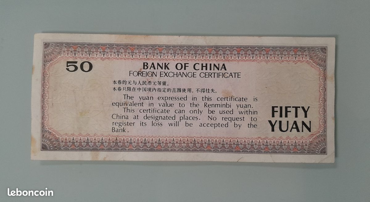 Billet de banque 50 YUAN 1988.SUP+. CHINE.RARE - Collection