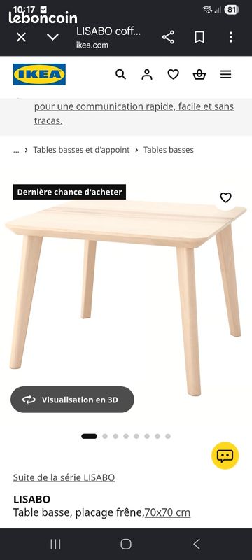 Table basse Ikea Lisabo (image 1)