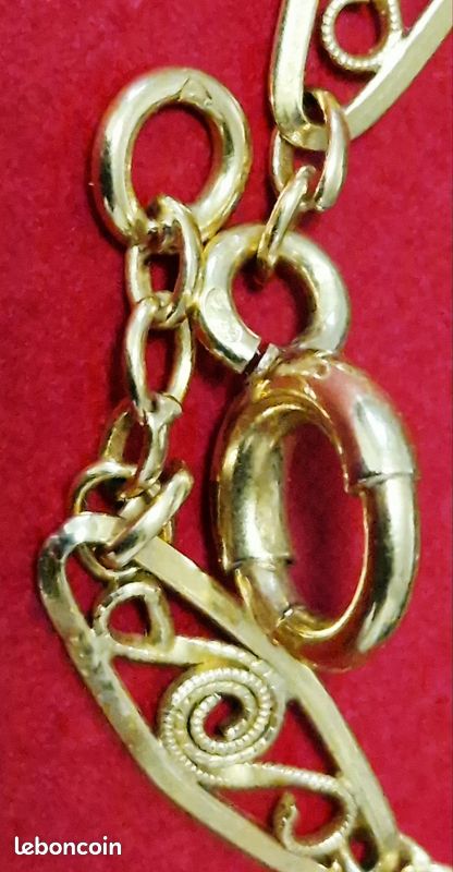 Collier Ancien Or 18 Carats Avec 17 Rubis | Poinçon Tête D'Aigle | Bijou Vintage