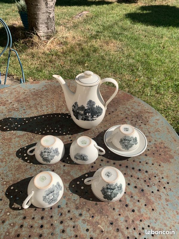 SERVICE EN PORCELAINE de Bayeux 13 pièces 19ème siècle Valentine Paris EUR 139,00 - FR