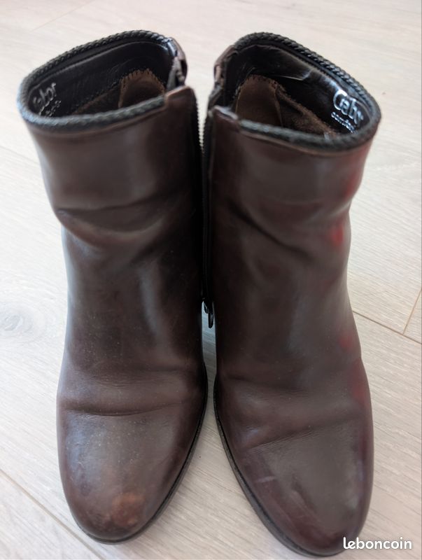 Bottines Gabor Confort G en cuir marron foncé (image 1)