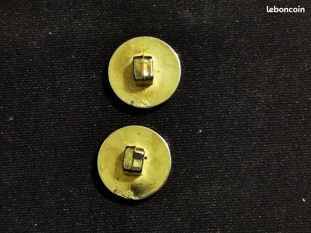 Lot De 15 Boutons Vintage Bleu Moutarde - 2 Séries De 1,7 Cm - Réf. 953 - Occasion