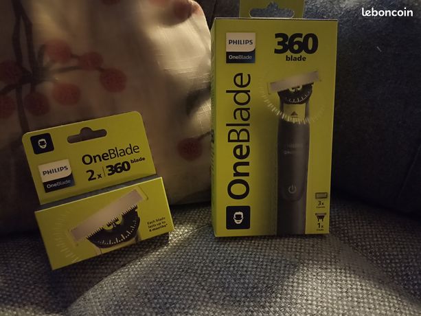 Lot De 3 Lames De Rechange Originales PHILIPS OneBlade 360 Pour Rasoir/tondeuse Visage
