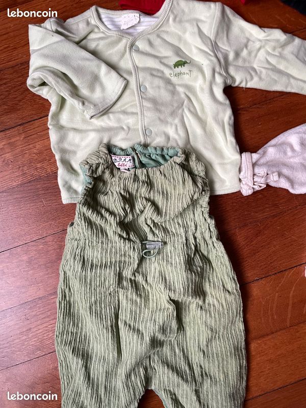 Lot 11 vetements taille 1 mois fille et 2 en 3 mois : cyrillus, jean bourget, DPAM, gap (image 2)