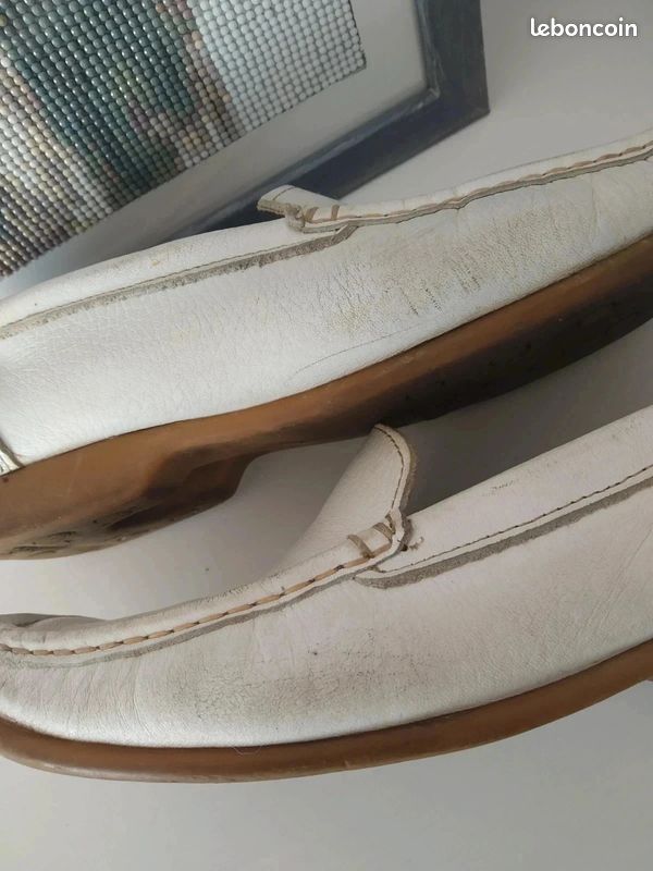 Mocassins en cuir blanc 37 (image 4)