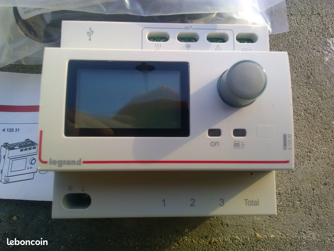 Pack Ecocompteur LEGRAND 412030 modulaire + 4 tores fermés 80A 412008 comptage (image 2)