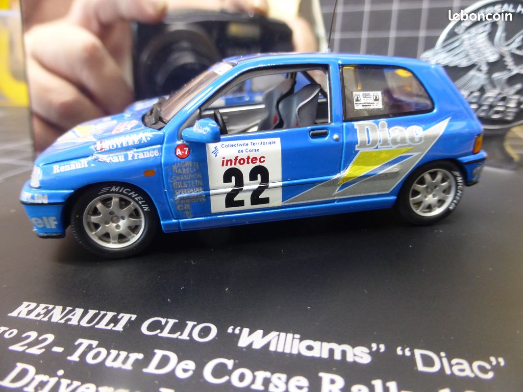 Renault clio williams Diac tour de Corse rally 1994 Jordan / Boyere universal hobbies 1/43 ancien vieux vintage collection miniature Camion voiture automobilia jouet (image 3)