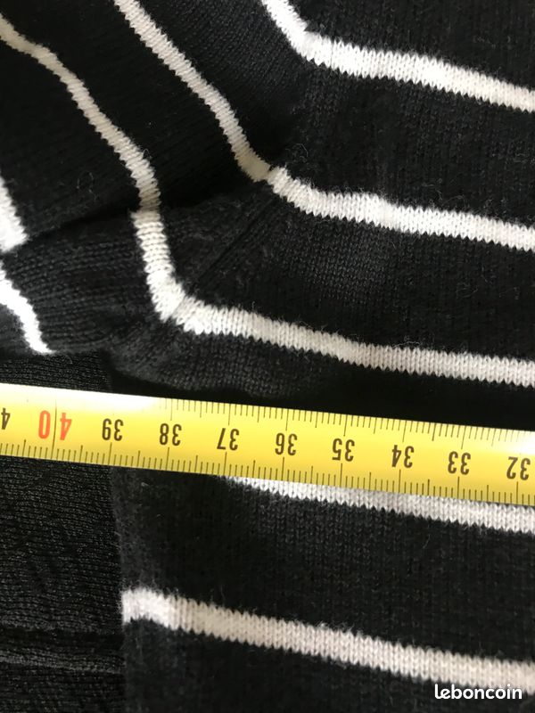 Veste gilet noir et blanc à rayures chic vintage Pull & Bear taille 36 (image 4)