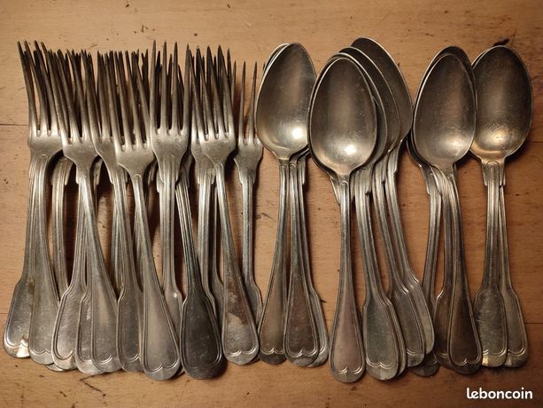Partie De Ménagère 31 Pièces Métal Argenté P.O.P – État Français