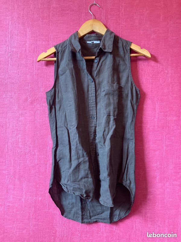 Chemise manche courte verte (image 1)