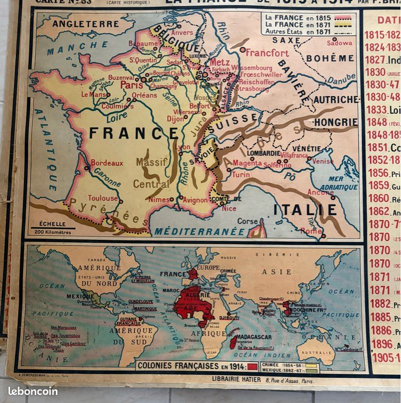 Anciennes cartes scolaires historiques (image 3)