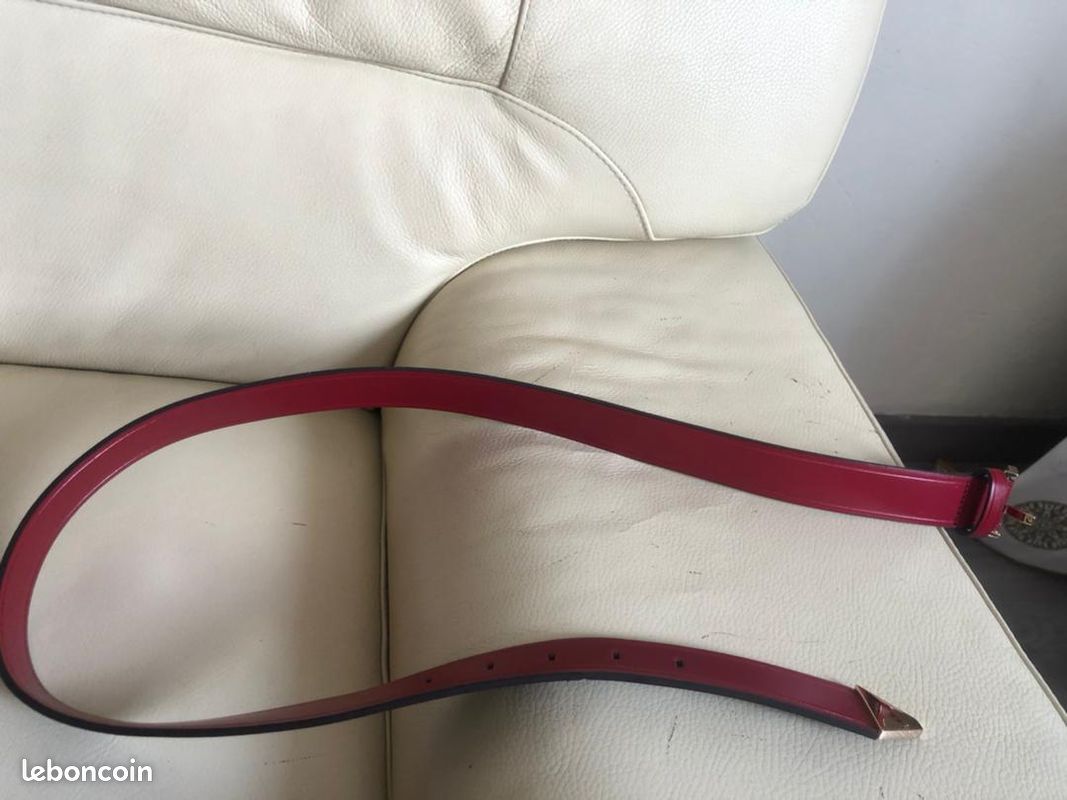 Ceinture class en cuir - Couleur rouge - Fin de série Galérie LaFayette (image 2)