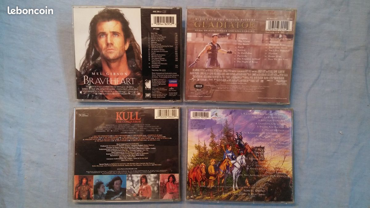 Lot 4 CD Film Braveheart Gladiator (image 2)