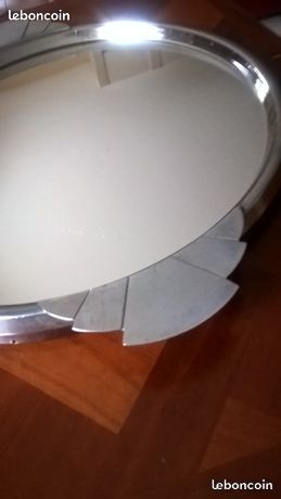 Plateau ancien à verres avec miroir début 20è s (image 2)