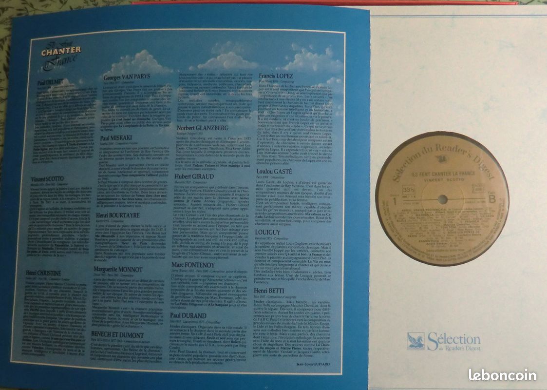 Disques vinyles 33 tours (coffret 8+1) : Ils font chanter la France (image 4)