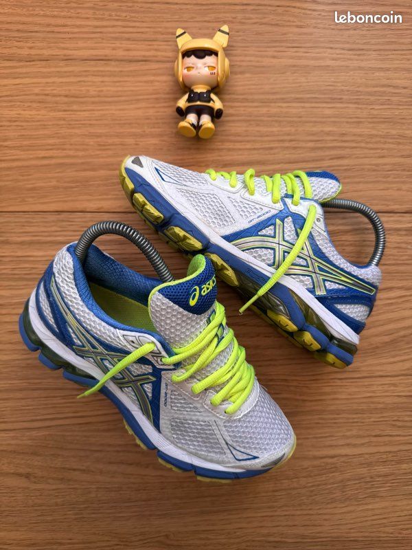 Asics GT-2000 Blanc Bleu Jaune Fluo - Chaussures Running Femme T36 EU / US 5.5 (image 1)