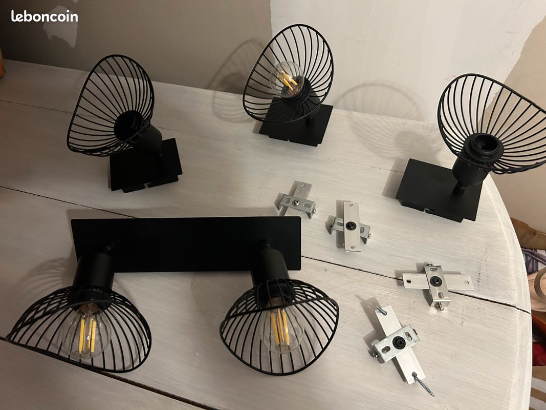 Spot art deco noir pivotant inclinable (image 1)