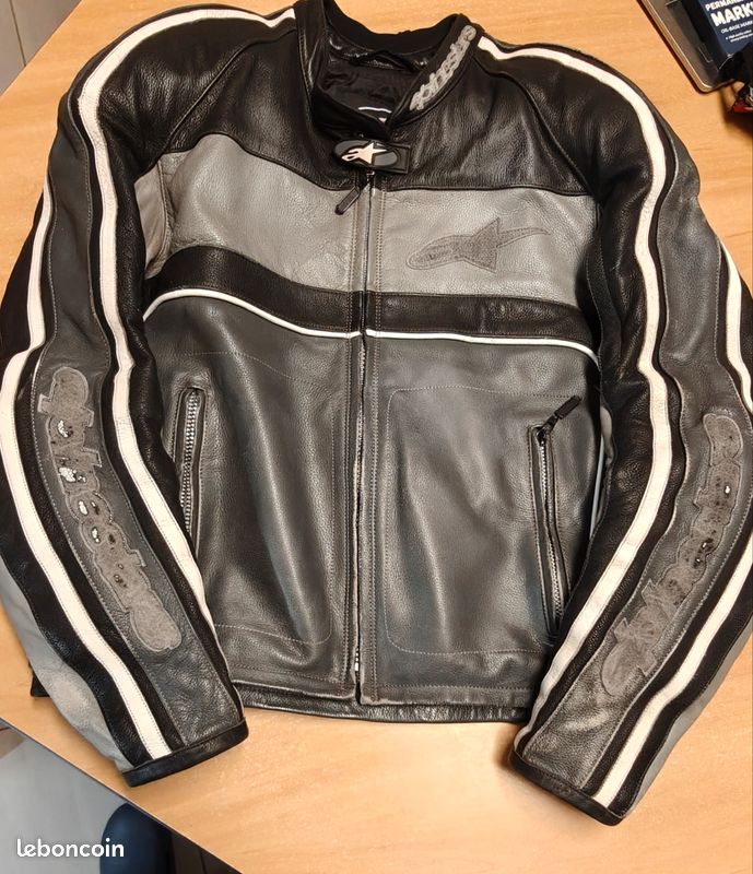 Blouson moto vintage cuir Alpinestars homme taille 54 (XL) – bon état (image 1)