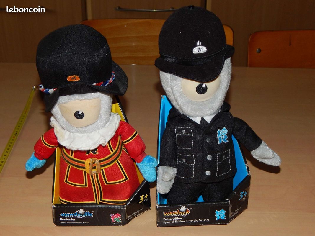 Pack De 3 Peluche Mascottes Londres 2012 - Wenlock Et Mandeville