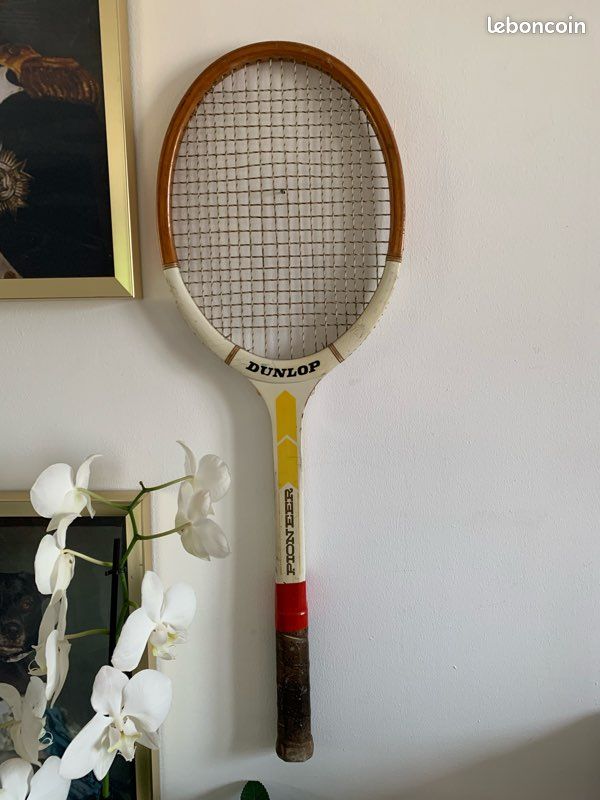 Raquette De Tennis Vintage Dunlop Bambino Orange - Années 70 - Décoration