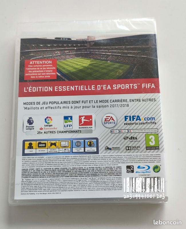 FIFA 18 Sur PS3 – Neuf Sous Blister, Jeu PlayStation 3