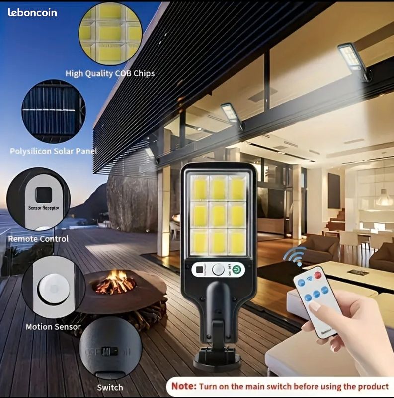 1/2/4/6/8 Pack
Lumières murales à capteur de mouvement alimentées par énergie solaire avec télécommande,
Lumières murales à capteur de mouvement alimentées par énergie solaire avec télécommande, (image 3)