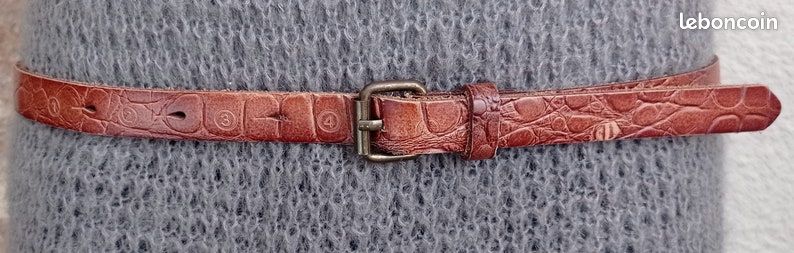 Ceinture vintage unisexe en cuir imprimé Scotch and Soda Amsterdam Couture 107 cm (image 1)
