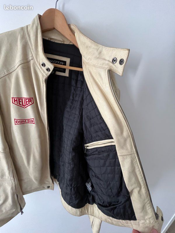 đ Blouson cuir Gulf Racing vintage â Heuer Grand Prix (image 3)