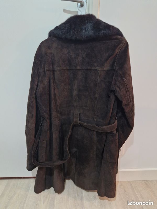 Manteau croûte de cuir et fourrure (image 2)