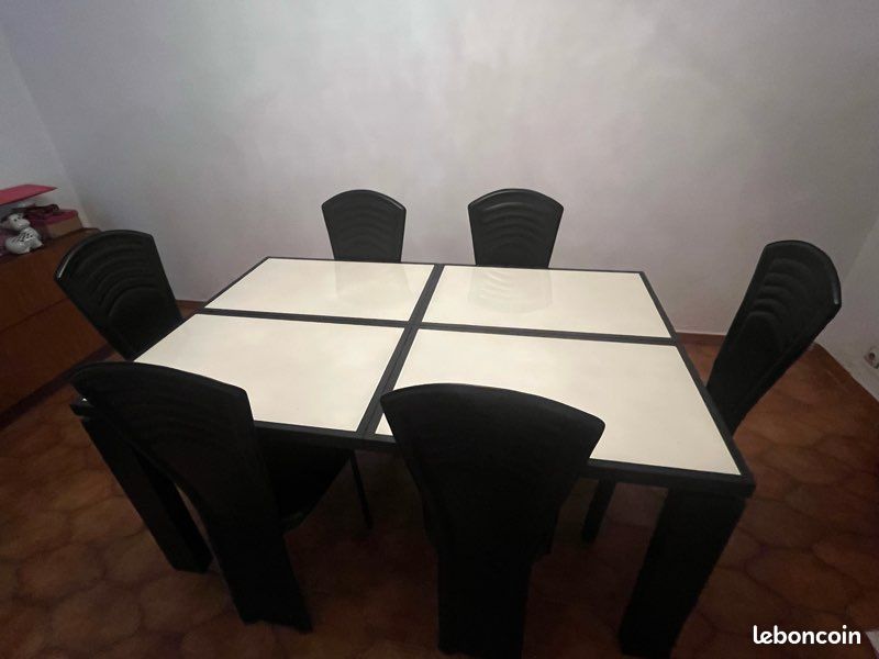 Très bonne affaire - table bois et verre avec rallonge incorporé + 6 chaises - LA MAISON CONTEMPORAINE (image 3)
