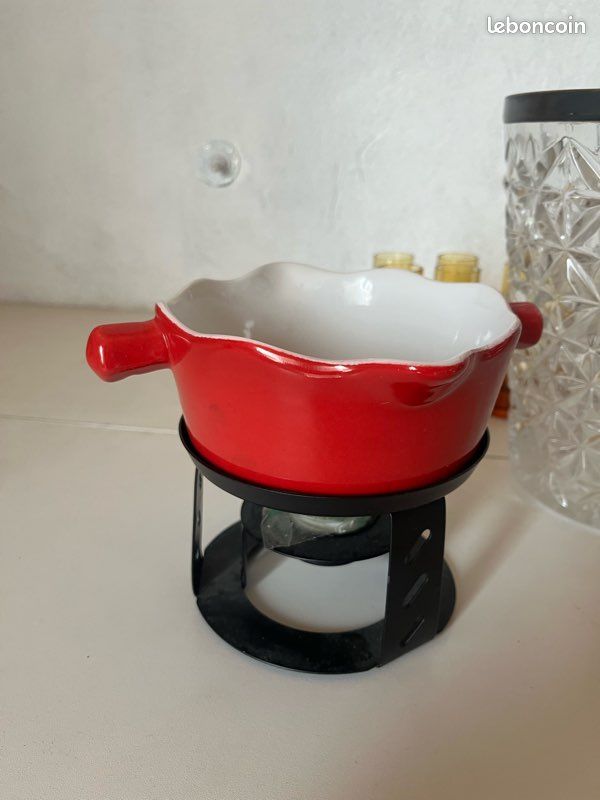 Service fondue coeur chocolat - Arts de la table