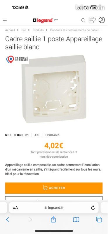 Cadre simple Legrand (image 2)