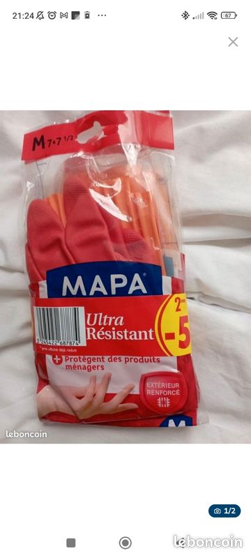 Lot 2 paires de gants MAPA taille M neuf 2 (image 1)