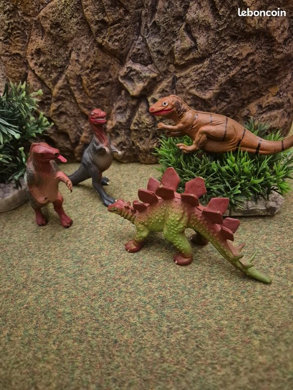 Lot De 3 Dinosaures Starlux Préhistoire - Ancien - Bon état - Figurines Vintage Collection