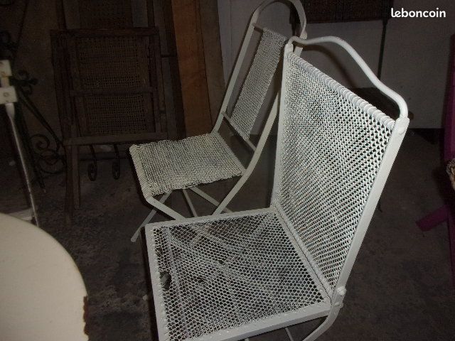 Chaises de jardin anciennes en métal (image 3)