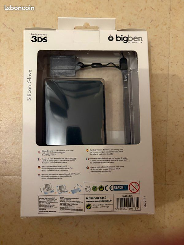 Housse de protection en silicone Gris avec dragonne 3ds (image 1)