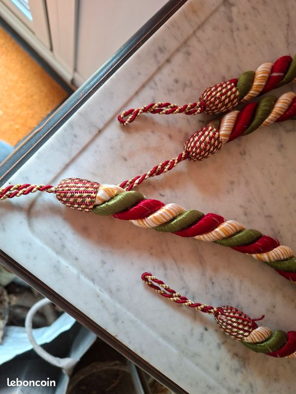 Passementerie - embrases - embrase - paire de cordons renaissance - diametre 20mm - 62.5 de cordon et 80cm de longueur totale - ambrasse (image 1)