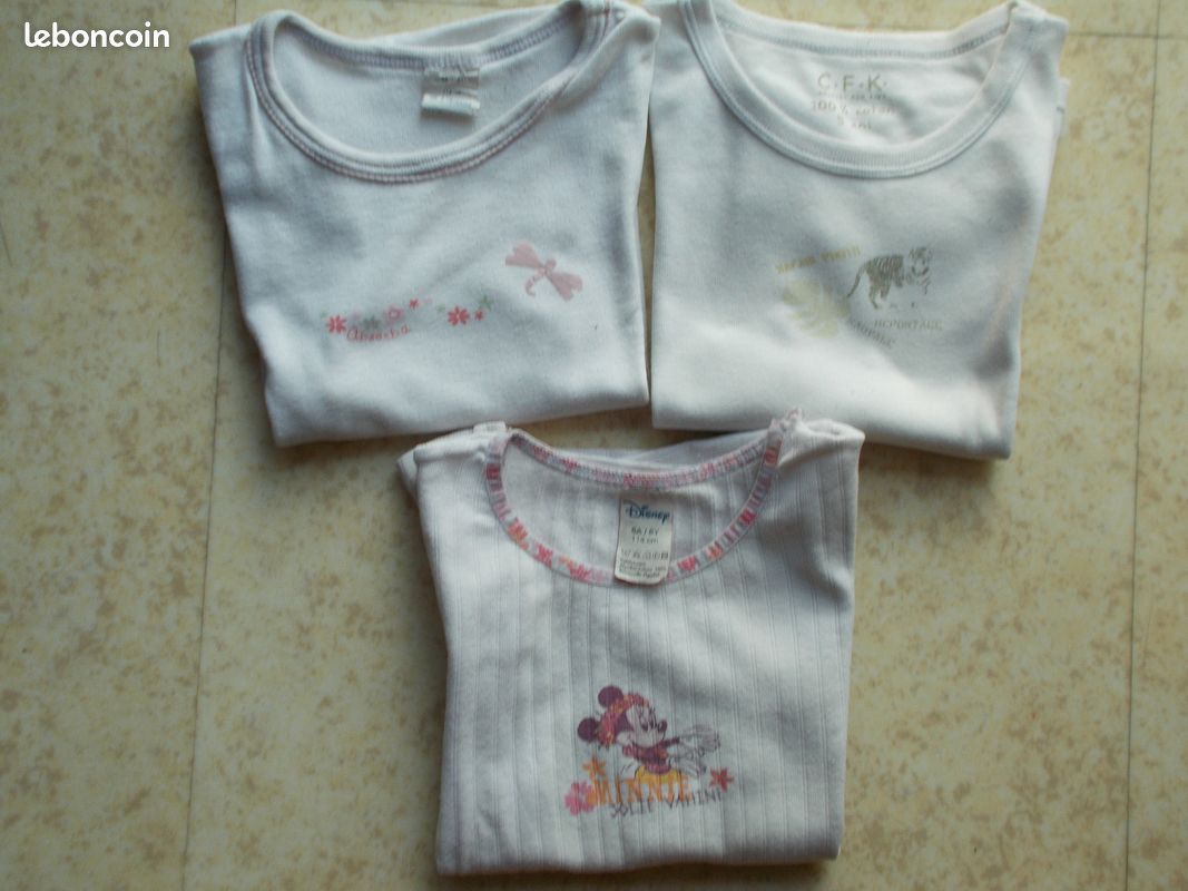 3 maillots de corps fille 5/6ans alydamni.chris (image 1)