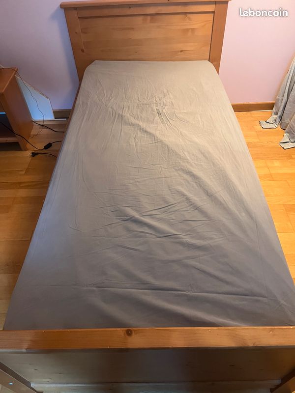 Lit simple (1personne) + table de chevet (image 2)