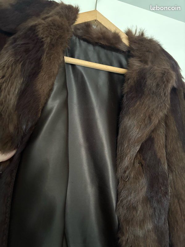 Manteau Fourrure De Lapin Enfant Vintage 1941 – Doublure Soie, Taille 2 Ans, Occasion Très Bon état