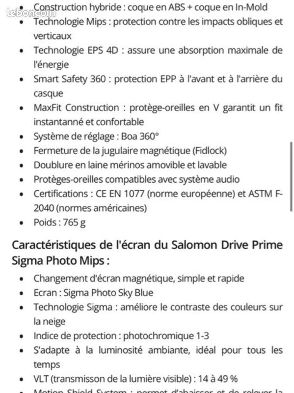 Casque visière Salomon Driver Prime Sigma Photo Mips Black Sky Blue - L (image 19)