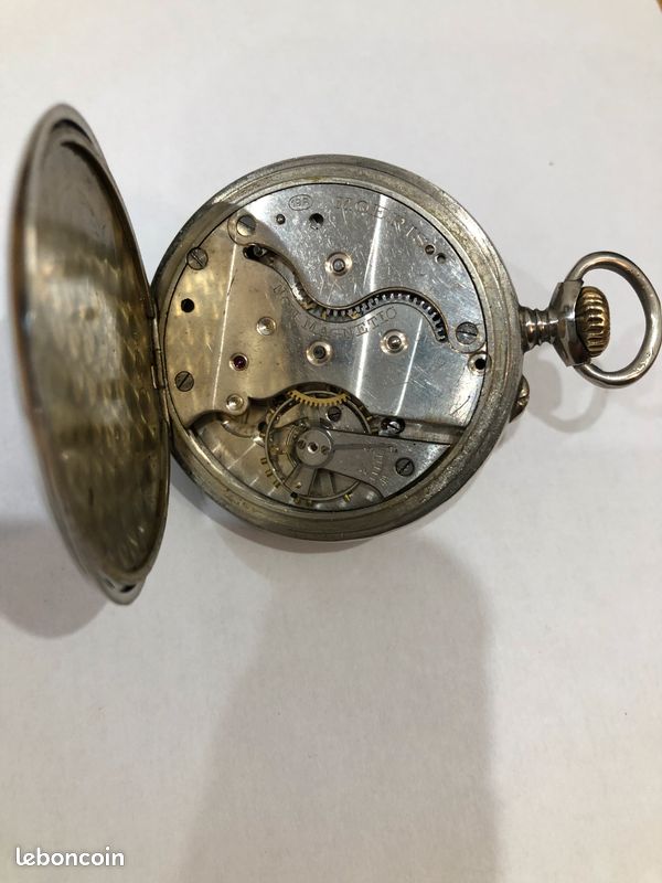 Montre Gousset Ancienne MOERIS - Acier Chromé, Mouvement Mécanique Manuel