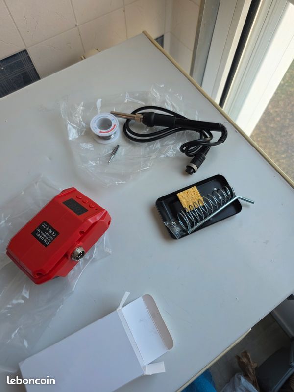 JJXNDO Fer à souder pour batterie Li-ion Einhell Power X-Change 18 V 60 W LCD température réglable 180-480 °C avec interrupteur marche/arrêt 50 g de fil à souder pour Einhell 18 V