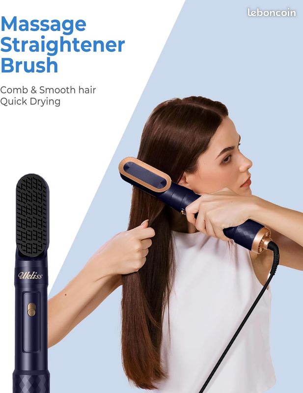 Brosse Soufflante set 6 in 1, UKLISS Air styler avec 6 Accessoires fer a Boucler, Seche Cheveux,Brosse Lissante Cheveux, Brosse Soufflante,pour Sécher, Boucler, Lisser, Donner du Volume et Coiffer (image 7)