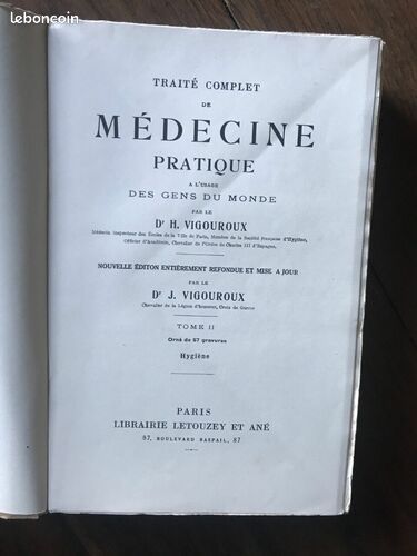 [Livre] TRAITÉ COMPLET DE MÉDECINE PRATIQUE - Dr H. VIGOUROUX, TOME 2 - Bon état (image 2)