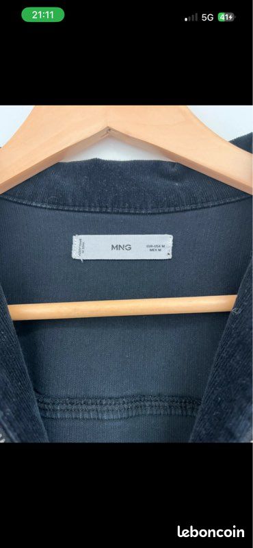 Combi pantalon velours noir (image 3)