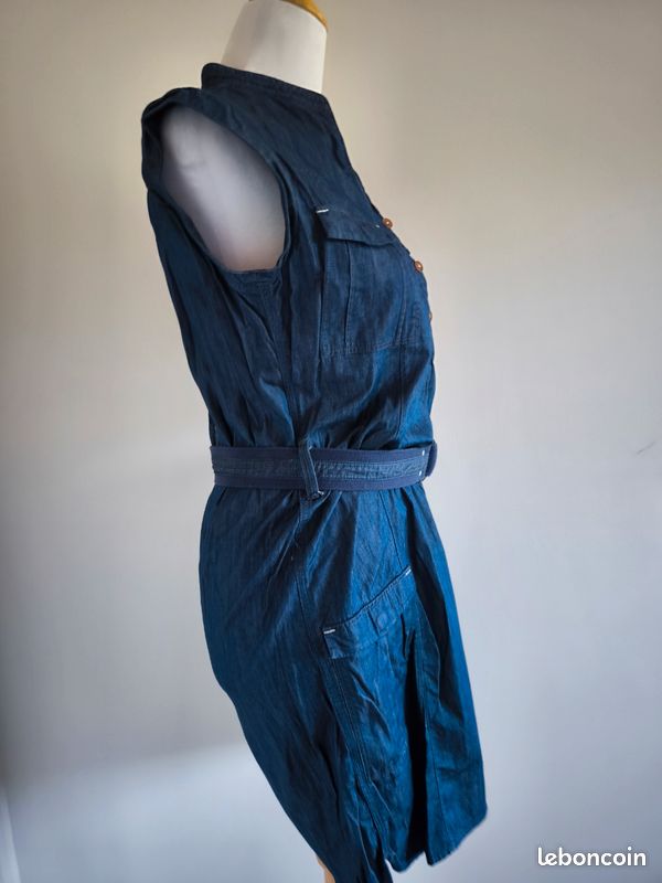 G-star femme Robe courte manches courtes été lyocell bleu jeans taille M très bon état (image 5)